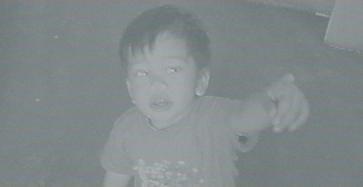 GIMP-edited photograph of Sushant Mondal as a baby.