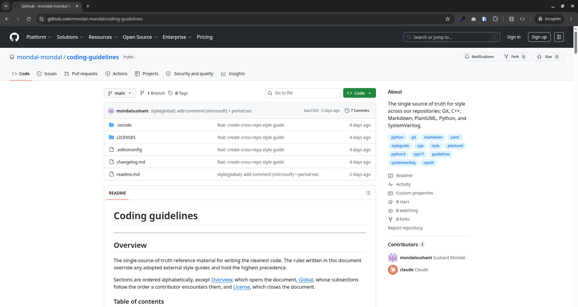 Creating a unified coding style guide for GitHub and GitLab
